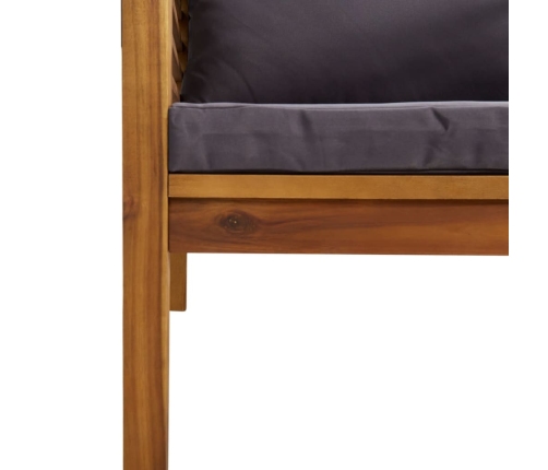 Muebles de jardín 7 pzas cojines madera maciza de acacia