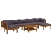 Muebles de jardín 8 pzas cojines madera maciza de acacia