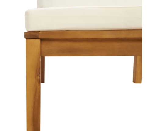 Muebles de jardín 6 pzas cojines crema madera maciza de acacia