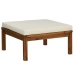 Muebles de jardín 6 pzas cojines crema madera maciza de acacia