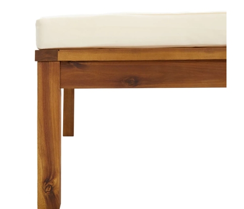Muebles de jardín 6 pzas cojines crema madera maciza de acacia
