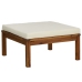 Muebles de jardín 8 pzas cojines crema madera maciza de acacia