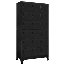 Taquilla de acero negro 90x40x180 cm
