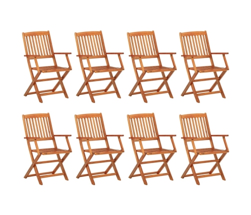Set comedor de jardín 9 piezas madera maciza acacia 220x90x75cm