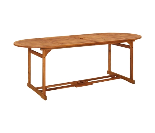 Set comedor de jardín 9 piezas madera maciza acacia 220x90x75cm