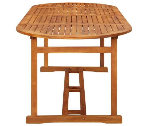 Set comedor de jardín 9 piezas madera maciza acacia 220x90x75cm