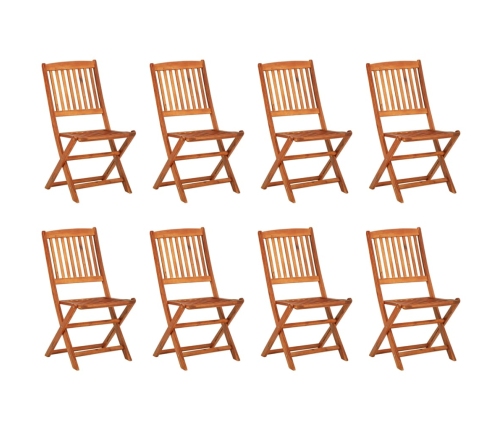 Set comedor de jardín 9 piezas madera maciza acacia 220x90x75cm