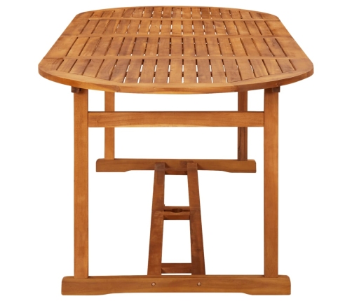 Set comedor de jardín 9 piezas madera maciza acacia 220x90x75cm