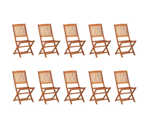 Set comedor de jardín 11piezas madera maciza acacia 220x90x75cm