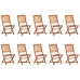 Set comedor de jardín 11piezas madera maciza acacia 220x90x75cm
