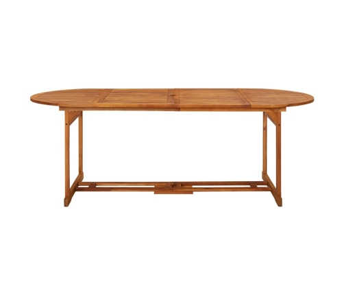 Set comedor de jardín 11piezas madera maciza acacia 220x90x75cm