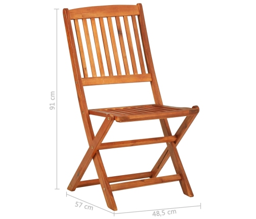 Set comedor de jardín 11piezas madera maciza acacia 220x90x75cm