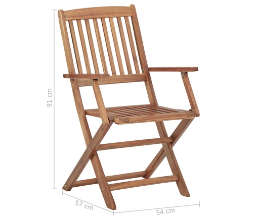 Juego de comedor de jardín 5 piezas madera maciza de acacia