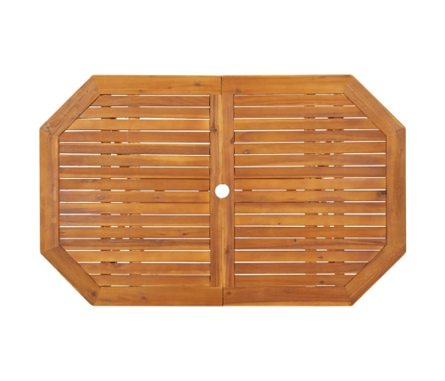 Juego de comedor de jardín 5 piezas madera maciza de acacia