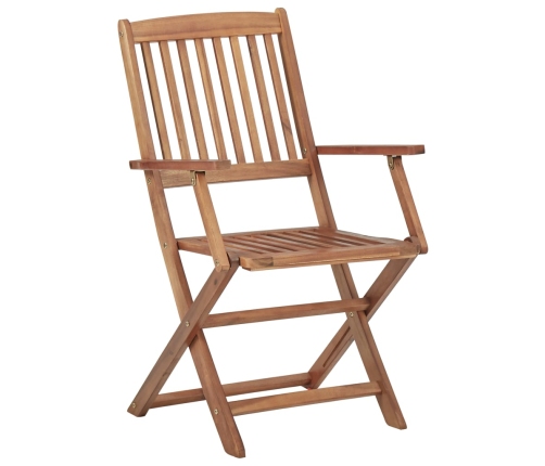 Juego de comedor de jardín 5 piezas madera maciza de acacia