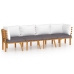 Muebles de jardín 4 piezas con cojines madera maciza de acacia