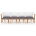 Muebles de jardín 4 piezas con cojines madera maciza de acacia