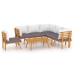 Muebles de jardín 7 piezas con cojines madera maciza de acacia