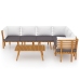 Muebles de jardín 7 piezas con cojines madera maciza de acacia