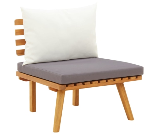 Juego muebles de jardín y cojines 9 pzas madera maciza acacia