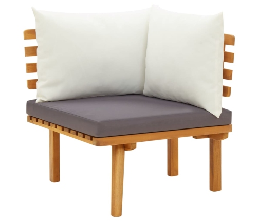 Juego muebles de jardín y cojines 9 pzas madera maciza acacia