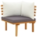 Juego muebles de jardín y cojines 9 pzas madera maciza acacia
