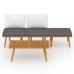 Muebles de jardín 4 piezas con cojines madera maciza de acacia