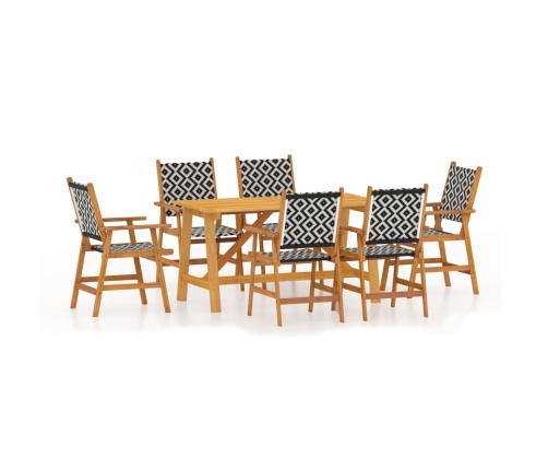 Juego de comedor para jardín 7 piezas madera maciza de acacia