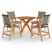 Juego de comedor de jardín 5 piezas madera maciza de acacia