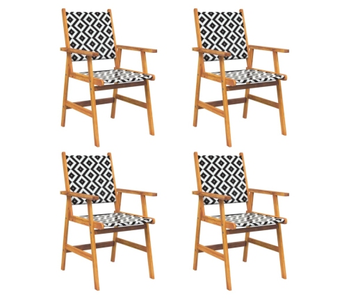 Juego de comedor de jardín 5 piezas madera maciza de acacia