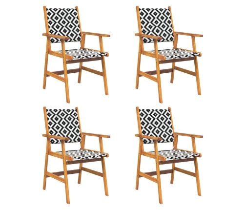 Juego de comedor de jardín 5 piezas madera maciza de acacia