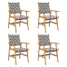 Juego de comedor de jardín 5 piezas madera maciza de acacia