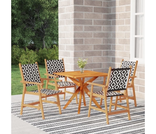 Juego de comedor de jardín 5 piezas madera maciza de acacia