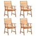 Juego de comedor de jardín 5 piezas madera maciza de acacia
