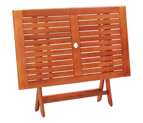 Set de comedor de jardín plegable 5 pzas madera eucalipto