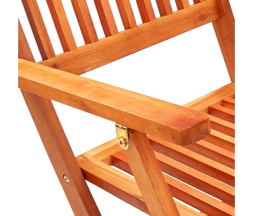 Set de comedor de jardín plegable 5 pzas madera eucalipto