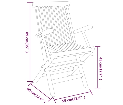 Juego de comedor para jardín 3 piezas madera maciza de teca