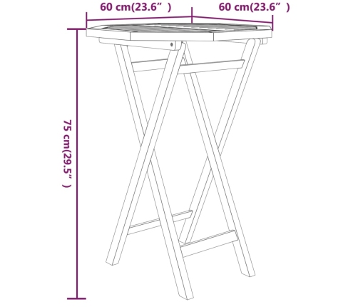 Juego de comedor para jardín 3 piezas madera maciza de teca