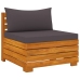 Muebles de jardín 6 piezas con cojines madera maciza de acacia