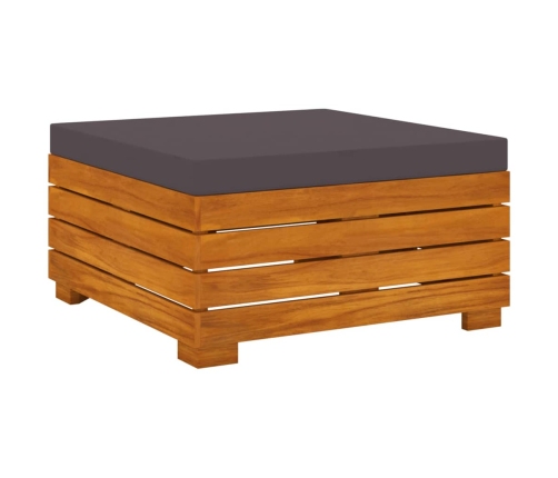 Muebles de jardín 6 piezas con cojines madera maciza de acacia