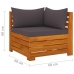 Muebles de jardín 6 piezas con cojines madera maciza de acacia