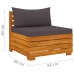 Muebles de jardín 6 piezas con cojines madera maciza de acacia