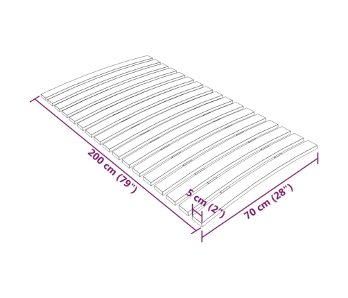 Somier de láminas con 17 listones 70x200 cm