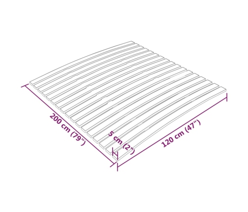 vidaXL Somier de láminas con 17 listones 120x200 cm