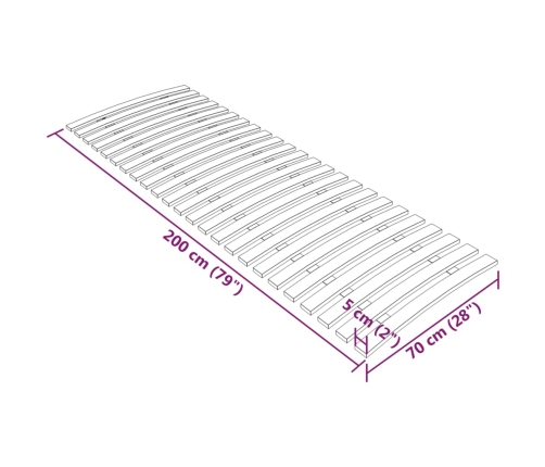 Somier de láminas con 24 listones 70x200 cm