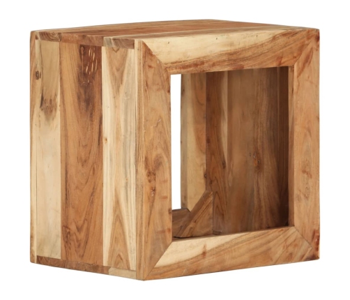 Taburete madera maciza de acacia 40x30x40 cm