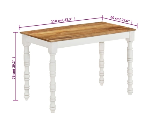 vidaXL Mesa de comedor madera maciza de mango 110x60x76 cm