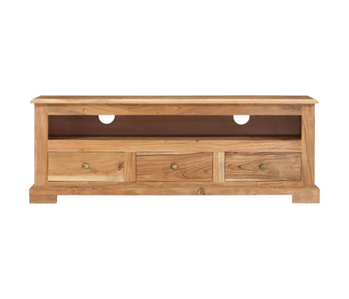 Mueble de TV madera maciza de acacia marrón 110x30x40 cm