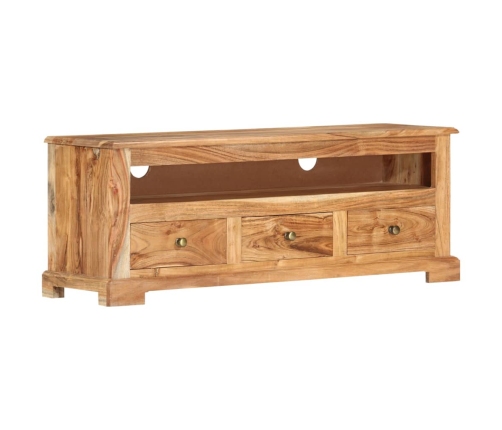 Mueble de TV madera maciza de acacia marrón 110x30x40 cm