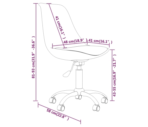 Sillas de comedor giratorias 4 unidades tela crema